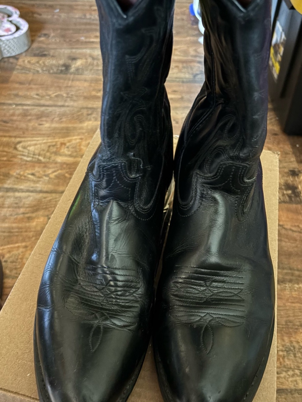 Laredo Black Men's Western Leather Cowboy Boots